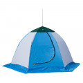 Палатка Зонт для зимней рыбалки 2,0 × 2,0 × 1,6 метра бело-синяя без дна